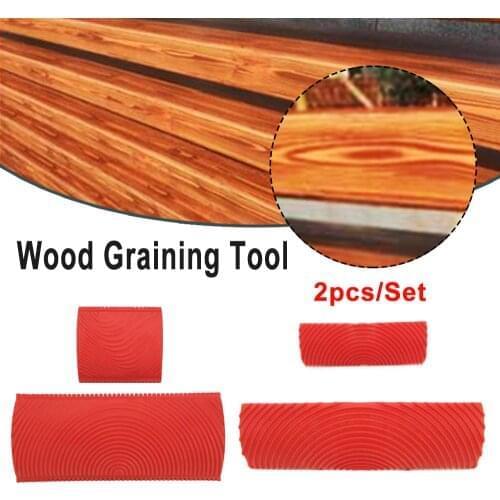 1pcDIY Wood Graining Tool Kit Rubber Graining Pattern Stamp Imitation Wood Grain Paint Roller Brush Tool for Wall Painting Dec 2