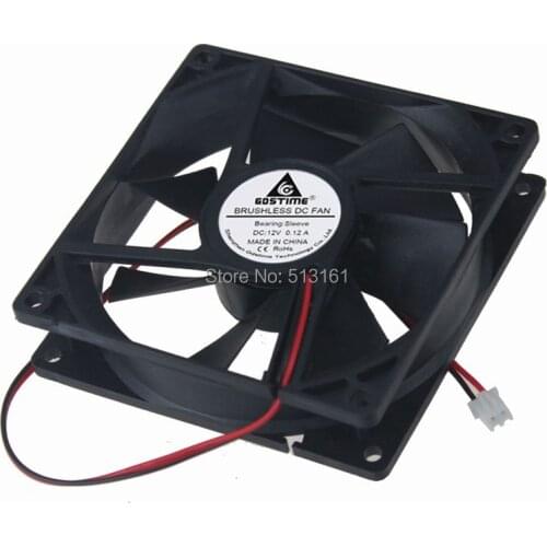 2pcs/lot Gdstime 9225 2Pin 12V 92x92x25mm 9cm 92mm Brushless DC Cooling Fan