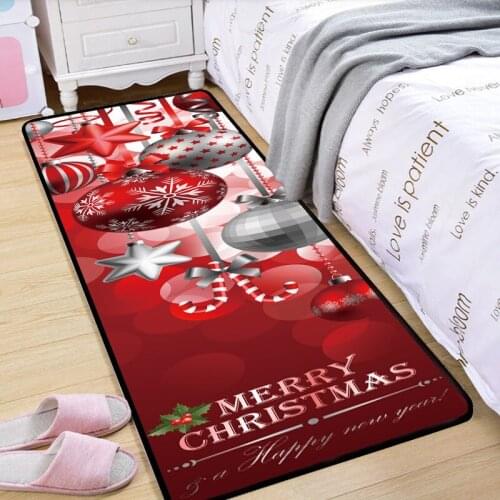 40x120cm Flannel Printed Christmas Series Floor Mat , Coffee Table Mat , Living Room Carpet , Bedside Blanket