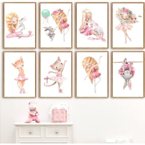 5D Diamond Painting Pink Ballerina Girl Rabbit Unicorn Diamond Mosaic Diamond Embroidery Cross Stitch Home Decoration