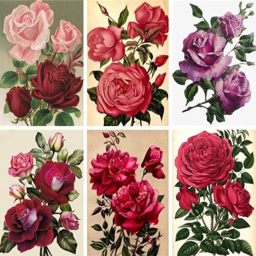 Full Drill Square Diamond Painting Flower Chinese rose 5D DIY Picture Of Rhinestone Diamond Embroidery Roses Diamond Mosaic gift
