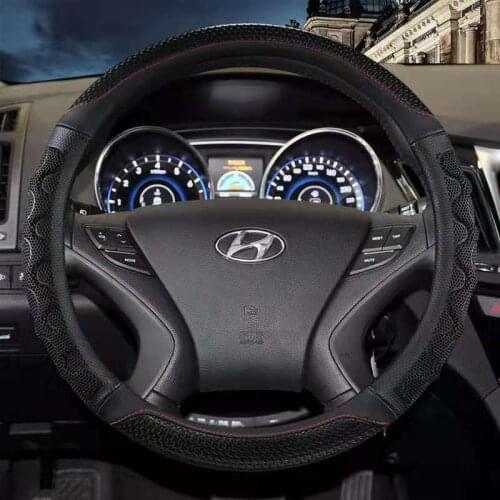 Car steering-wheels cover 37 38cm 15" For Hyundai ELantra/i35 Sonata/i45 Creta/ix25 Tuscon/ix35 Accent Verna Solaris Santa Fe