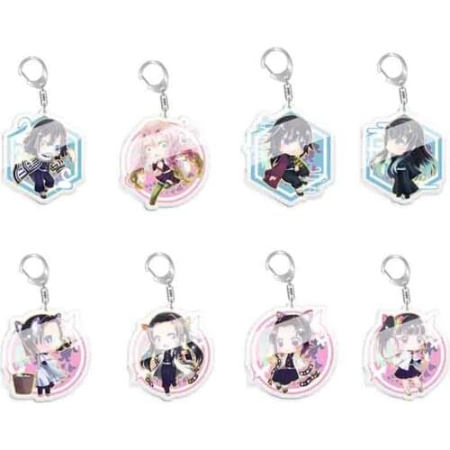 Cartoon Anime Demon Slayer Kimetsu No Yaiba Keychain Kamado Tanjirou Kamado-Nezuko Tomioka Giyuu Acrylic Key Chain