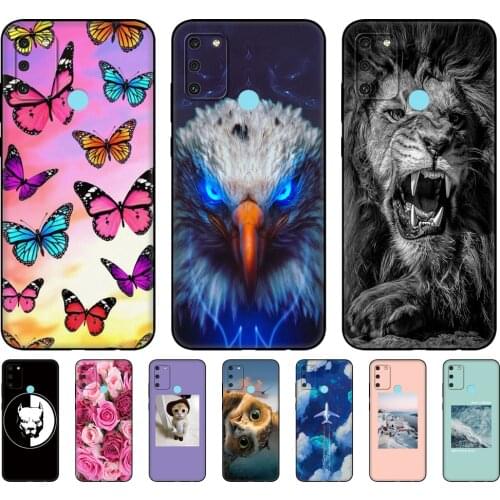 For HONOR 9A Case Black 6.3" Soft Silicon Tpu Phone Cover On Huawei Honor 9A 9 A MOA-LX9N Back Bag Funda Shell black tpu case