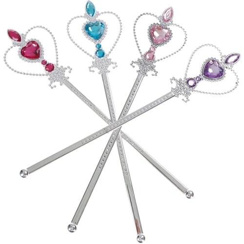 1 Set Crystal Tiara Crown Princess Crown + Magic Wand Girls Hair Accessories Party DIY Decoration