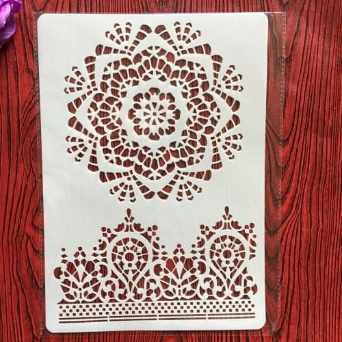Mandala Datura flowers A4 29*21cm DIY Stencils Wall Painting Scrapbook Coloring Embossing Album Decorative Paper Card Template