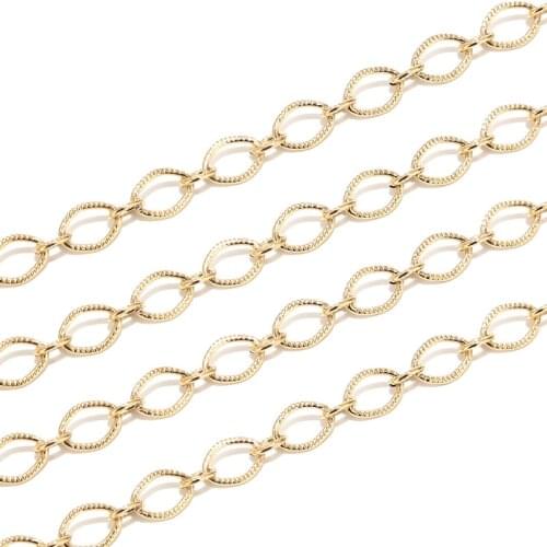 6mm width Chunky Necklace, stainless Steel Gold tone Circle Chain for DIY jewelry craft making