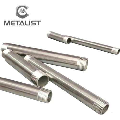 Metalist DN15-DN25 BSP Male*Male thread Straight Tube Pipe Fitting SS304 Stainless Steel Length 100-500mm