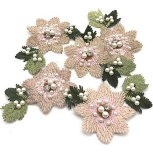 New Plum Blossom Flower Collar Sew on Floral Patch Applique Badge Embroidered Lace Dress Cheongsam Clothes Decor DIY Accessories