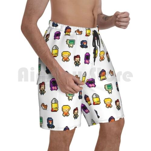 Gungeoneers Beach Shorts Men Beach Pants Swimwear Gungeoneers Enter The Gungeon Hunter Dog Bullet Cultist Marine