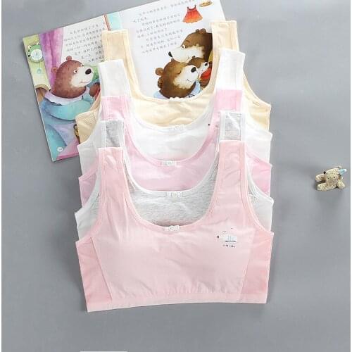 Teenage Kids Bra Girls Underwear Clothing Cotton Teen Sports Bra with Chest Pad Puberty Girl training Bra 8 to 16 years old