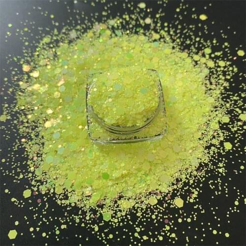 1g/Jar Rainbow Color Mixed Hexagon Shaped Glitter Powder Sequins Eyeshadow For Nails Art Body Face Crafts Decoration Accessories