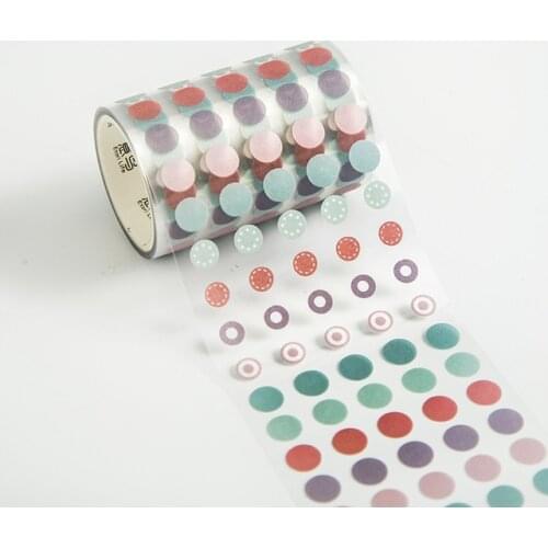 1 Roll Basic Candy Color Dots PET Decorative Tape Hand Account Sticker