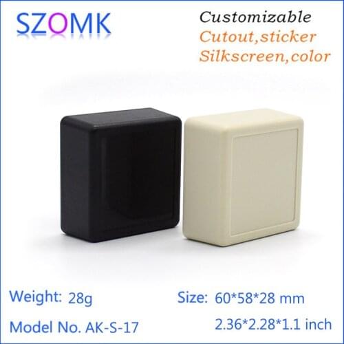 1 pcs) 60*58*28mm szomk project box plastic box for electronics project instrument box diy electronic plastic housing enclosure