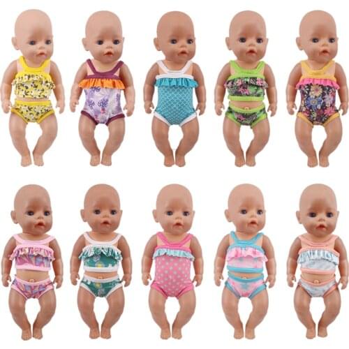 13 Styles Color Sling Swimsuit Suitcase For 18 Inch American Doll & 43CM Born Baby Generation Russian DIY Girl‘s ’Toy