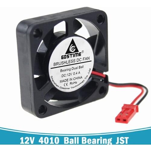 2PCS LOT Gdstime 40x10mm 40mm JST Connector DC 12V Dual Ball Bearing Case Cooling Cooler Fan High Speed