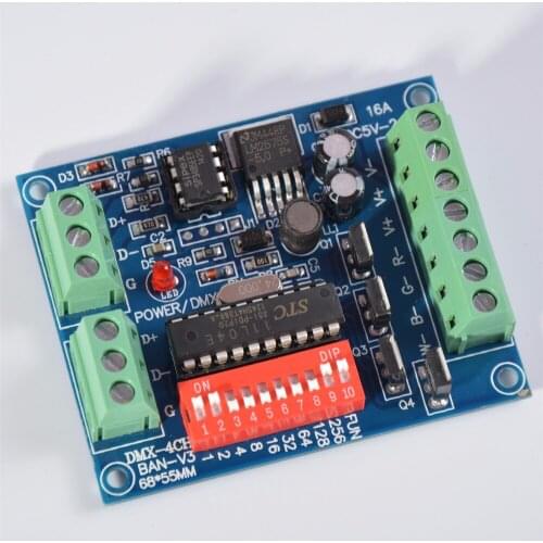 20PCS 4CH Controller RGB LED DMX512 Decoder For Strip Module Dump Node 5~24V