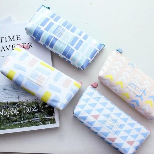 4pcs Korean Stationery Geometric Empty Trapezoid Pencil Creative Fresh Canvas Student Pencil