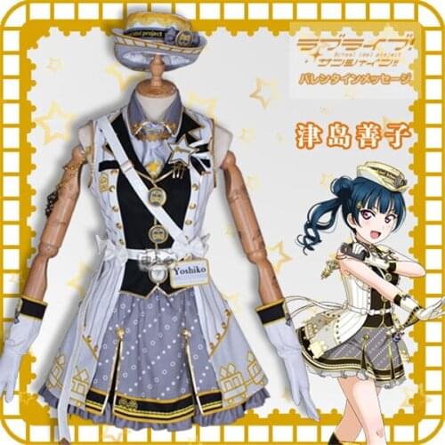 Anime lovelive sunshine Aqours Train awakening Yoshiko Tsushima Halloween Costume Lovely full sets