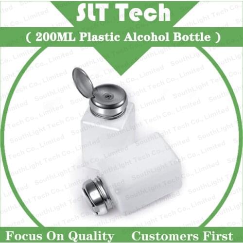 2 pcs/lot 200ML Clean Anti Static Liquid Plastic Alcohol Bottle with stainless steel bottle cap For mobile phone PC repair