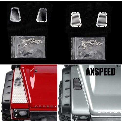 AXSPEED Stainless Steel Mesh Simulation Side Air Intake Grille Cover Plate for Traxxas TRX-4 TRX4 Defender 1/10 RC Crawler Car