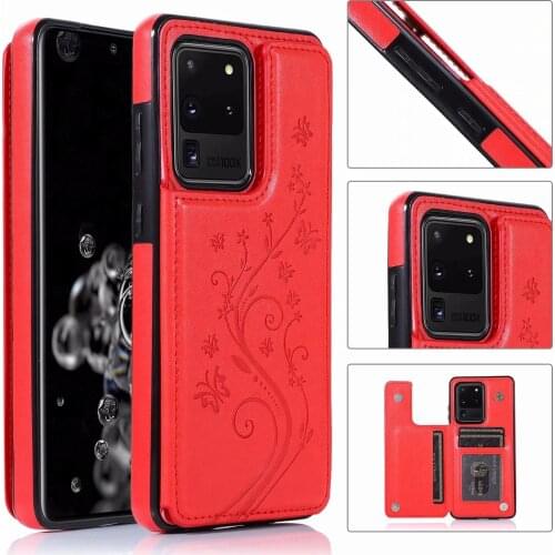 Case for Samsung Galaxy S20 Ultra S20 Plus A51 A71 S8 S9 S10 Note 10 Plus Butterfly PU Leather Shell Card Slot Phone Case Cover