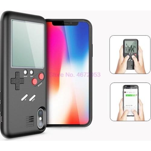 200pcs Game Machine Phone Case For iPhone X 6 6S Plus Cover Black Retro Game Console Case For iPhone 7 8 Plus X