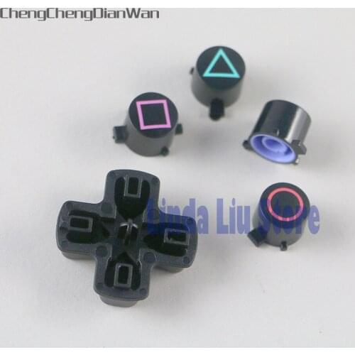 ChengChengDianWan plastic button ABXY Buttons with d pad cross button set Repair Part For PS4 controller 3sets/lot
