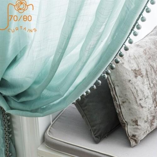 French Romantic Lace Stitching Curtains for Living Room Bedroom Balcony Custom Window Screen Gauze Curtain Finished