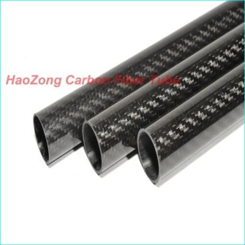 2pcs 30mm*28mm*500mm Glossy /Matt Carbon Fiber Tube Tubing Twill Weave Gloss/Matt Finish DIY 30 x 28 x 500