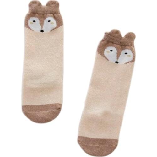1 Pair Newborn Kids Girl Boy Animal Pattern Anti-slip Knee High Baby Socks 0-4 Years