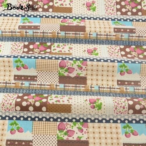Cotton Linen Fabric Sewing Material Tissu Bag TableCloth Curtain Pillow Decoration Booksew Printed Strawberry Home Textile