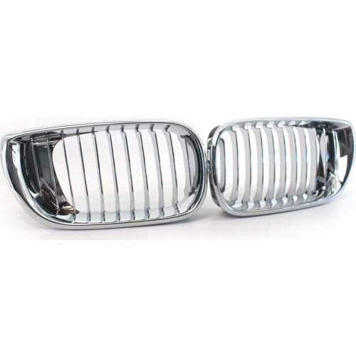 Chrome Silver Front Kidney Grille Grill For BMW 3 Series E46 4 Door Sedan 02-05