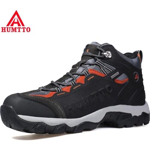 HUMTTO Waterproof Ankle Boots for Men Winter Rubber Hiking Work Safety Mens Boots Designer Leather Sneakers New Casual Man Shoes