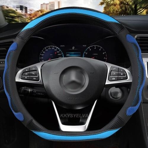 Leather Car Steering-wheels Cover 37 38cm 15" for Mercedes-Benz GLK GLE GLS GL ML GLC Class GLK260 GLC200 LG350 ML300 GL3320 GLS