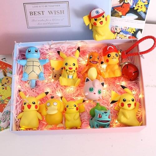 Pokemon Pikachu Hand-made Dolls, Magic Baby Full Set Gift Box, Valentines Day for Friend Classic Cartoon Fashion Keychain