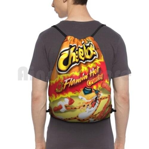 Hot Cheetos Backpack Drawstring Bags Gym Bag Waterproof Flaming Hot Cheetos