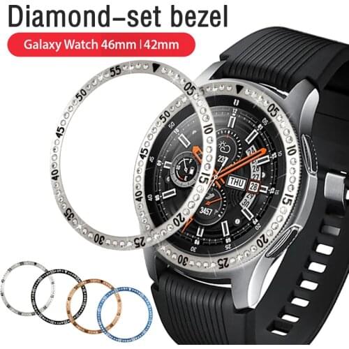 Metal Bezel For Samsung Galaxy Bezel Watch 46mm/42mm Case Gear S3 Adhesive Cover band strap Accessories 46/42 3