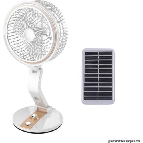 Multifunctional desk lamp folding student dormitory office small fan solar fan outdoor USB charging wall hanging