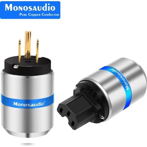 Monosaudio M106G/F106G 99.998% Pure Copper Hifi US Version Power Plug AC Power Plug Connector 10A/250V 15A/125V Audio Grade