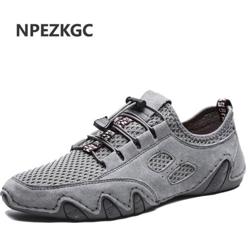 New 2020 Soft Leather Men Shoes Casual Split Leather Shoes Men Loafers Comfort Walking Shoes Men Flats Hot Sale Moccasins Shoes