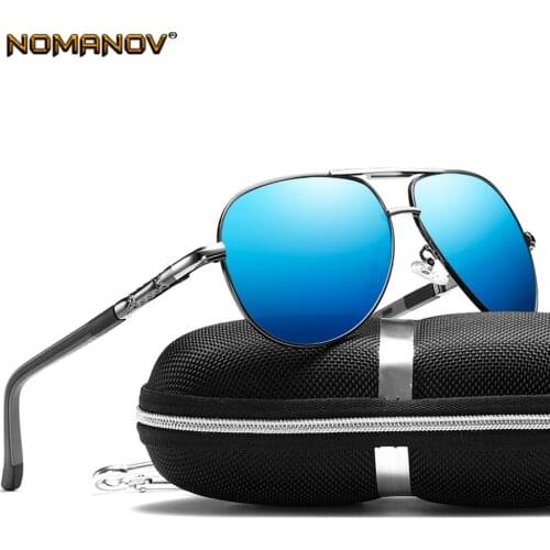 Men Al-mg Double Bridge Spring Hinge Cool Sun Glasses Polarized Sunglasses Custom Made Myopia Minus Prescription Lens -1 to -6