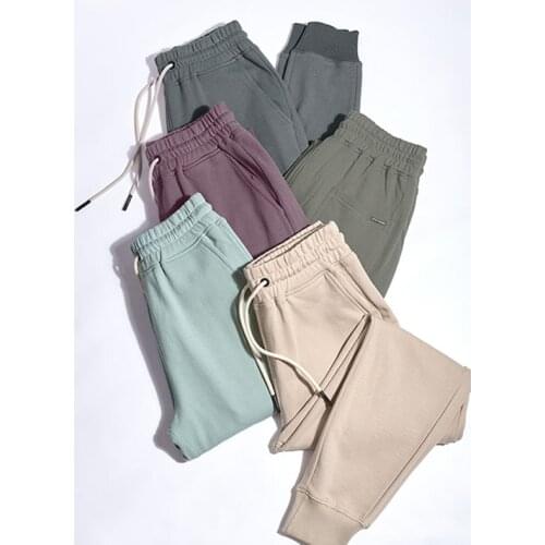 Solid Color Casual joggers Pants Men Brand Sweatpants Fashion Multicolor 360g cotton Pants male four seasons Drawstring trousers