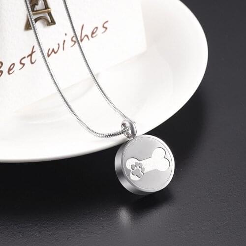Stainless Steel Keepsake Urn Necklace for Pet Ashes Cremation Jewelry Memorial Pendant Necklace Urn for Ashes
