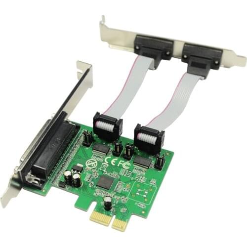 PCI-E to 2 port Serial DB9 RS232 + 1 port Parallel DB25 Printer LPT Expansion Card AX99100 Chipset