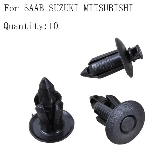 For SAAB SUZUKI MITSUBISHI Door Trim Panel Plastic Fastener Clips x10 Push-In