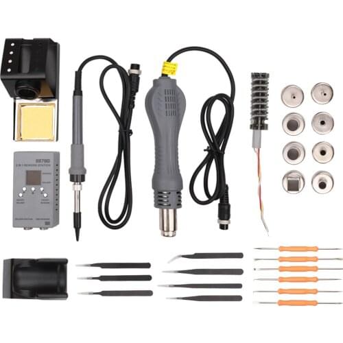 2-in-1 Portable MCU Rework Soldering Station Constant Temperature Digital Anti-static Hot Air Machine Kit