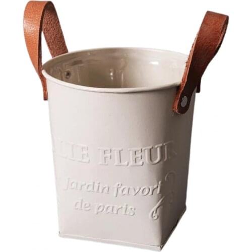 Home Gaeden Portable Iron Flower Pot Vintage Reusable Iron Decorative Simple Plant Basket With Breathable Hole for Balcony Decoe