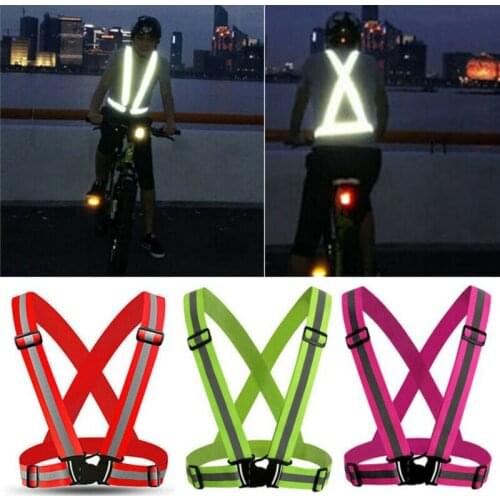 Unisex AdjustableTraffic Safety Reflective Straps Night Reflective Vest Cycling Walking Running High Visibility Safety Straps