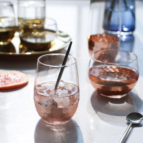 Northern European Simple Grinding Electroplated Gold Glass Daily Necessities Tableware Milk Breakfast Cup Glass Cup